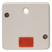 Центральная панель c красной линзой для выключателей/кнопок со шнурковым приводом, Modul 2, цвет: белый, глянцевый 114902