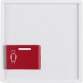 Центральная панель с нижней красной кнопкой вызова, Q.1/Q.3, цвет: полярная белизна, с эффектом бархата 12196089