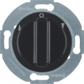 Жалюзийный поворотный выключатель с центральной панелью и вращающейся ручкой, Serie 1930/Glas/Palazzo, цвет: черный, глянцевый 381201