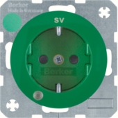 Штепсельная розетка SCHUKO с контрольной лампой, R.1/R.3, цвет: зеленый 41102003