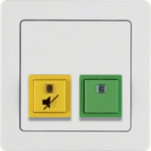 Кнопка присутствия/квитирования с рамкой, Q.1, цвет: полярная белизна, с эффектом бархата 52056089