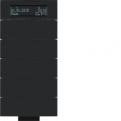 Инфракрасный клавишный сенсор B.IQ с регулятором температуры помещения, 5-канальный, стекло, цвет: черный 75665692