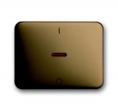 Клавиша для механизма 1-клавишного выключателя/переключателя/кнопки, с красной линзой, с маркировкой "I/O", серия alpha nea, бронза 1788-21